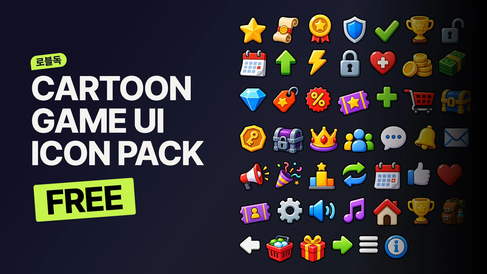 Cartoon Game UI Icon Pack